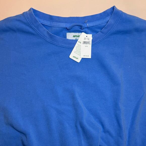 NWT Aerie Cropped Knot-Front Top Blue Size S - Picture 2 of 6
